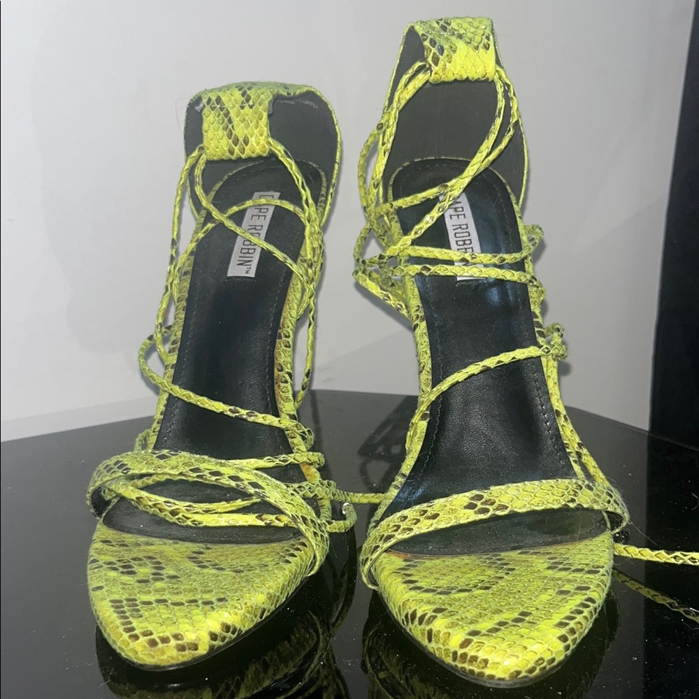 Cape Robbin Neon Snake Print Heels